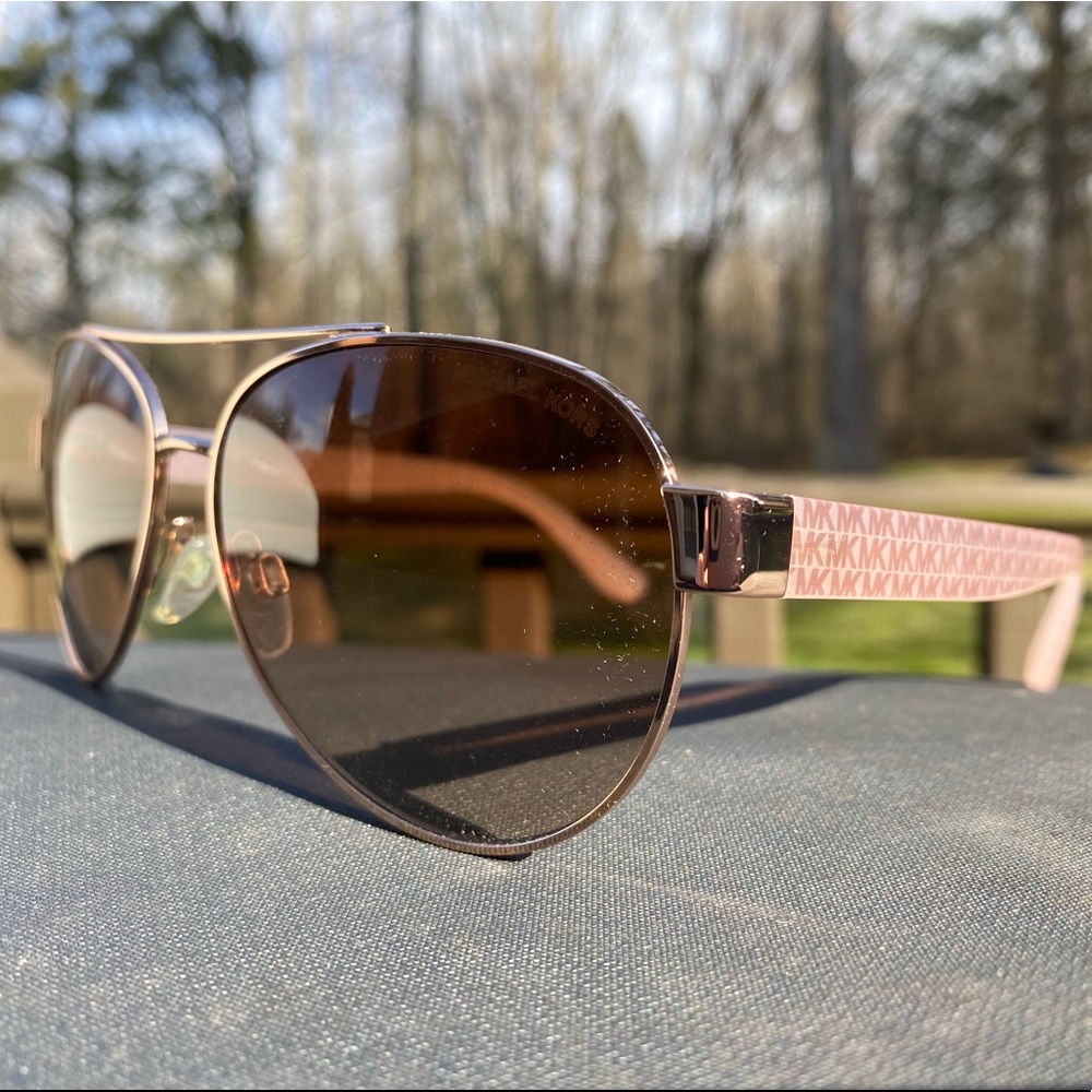 Michael Kors “Blair” rose gold pilot sunglasses